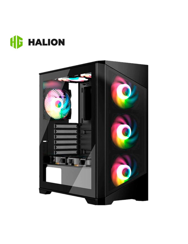 CASE 600W HALION ARIES 06 VIDRIO TEMPLADO ARGB BLACK