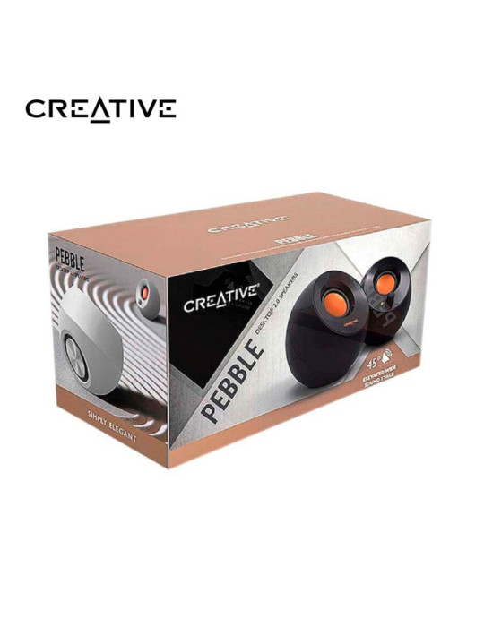 PARLANTE CREATIVE PEBBLE V3 ( 51MF1700AA000 ) 2.0 USB-C BLACK