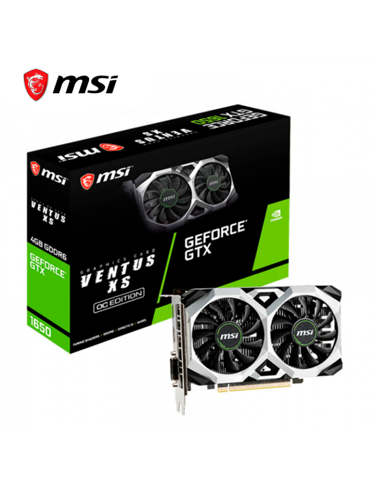 Tarjeta De Video Nvidia Msi GTX 1650 Ventus XS OC 4GB GDDR6 128 BITS ( GTX 1650 D6 VENTUS XS )