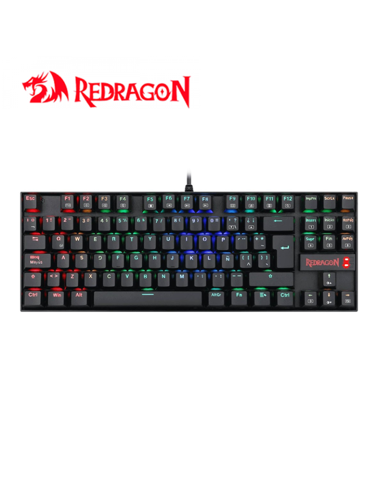 TECLADO GAMING REDRAGON KUMARA RAINBOW BLACK ( K552-KR-SP ) RGB SWITCH RED Online