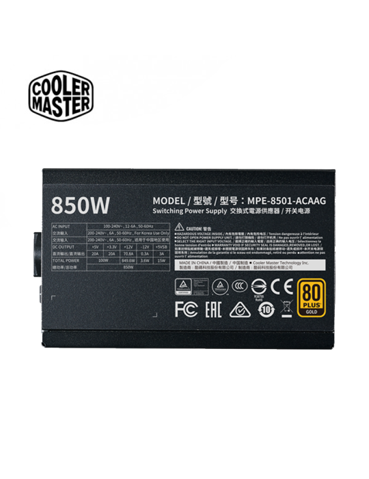 Fuente 850W Cooler Master MWE V2 80 Plus MPE-8501-AFAAG-3U2