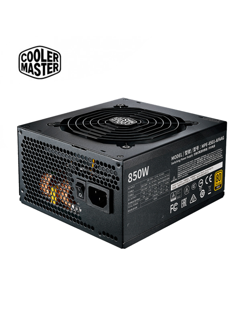 FUENTE 850W COOLER MASTER MWE V2 ( MPE-8501-AFAAG-3U2 ) 80 PLUS GOLD