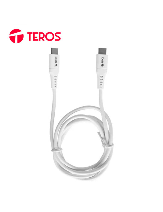 Cable USB Teros TE-70208W Tipo C - Tipo C White.