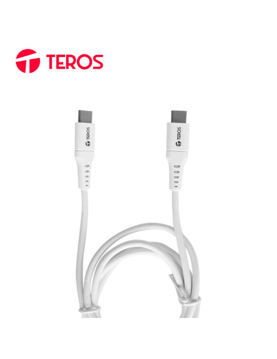 Cable USB Teros TE-70208W Tipo C - Tipo C White.