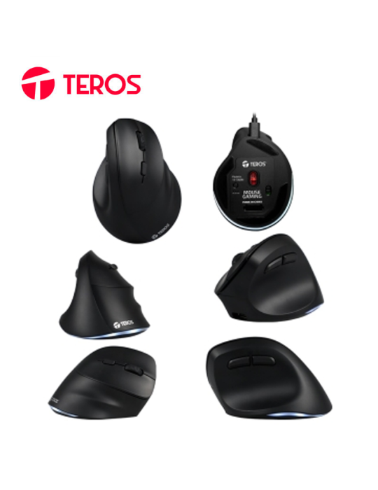 MOUSE WIRELESS TEROS VERTICAL TE-5169N 2400 DPI BLACK