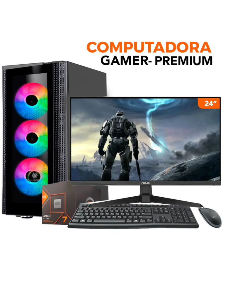 COMPUTADORA PREMIUM AMD RYZEN 7 8700G 32GB SSD 1TB 23.8"
