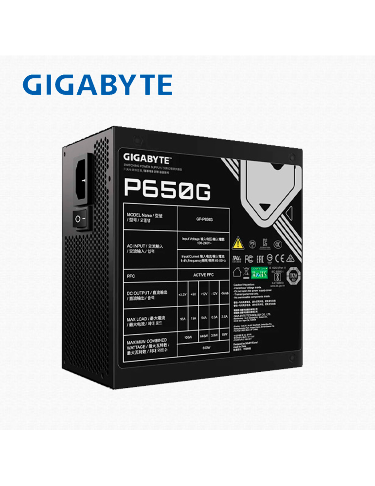 Fuente 650W Gigabyte GP-P650G 28200-P650G-1USR 80 Plus Gold