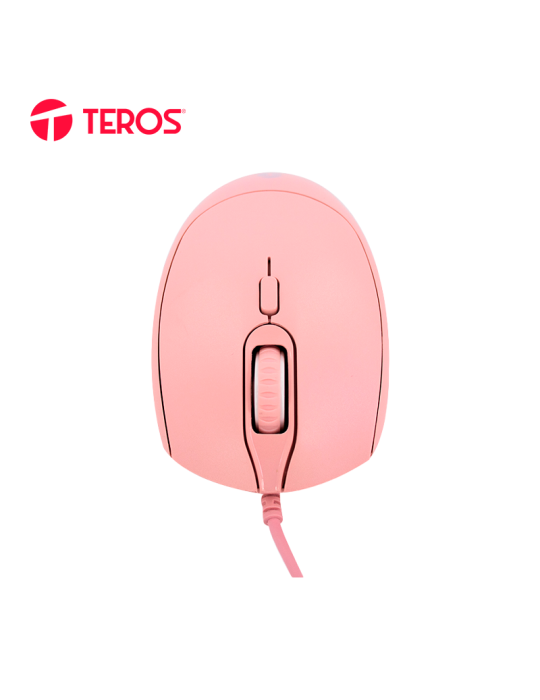 Mouse Teros TE-1226S USB 1600DPI Pink