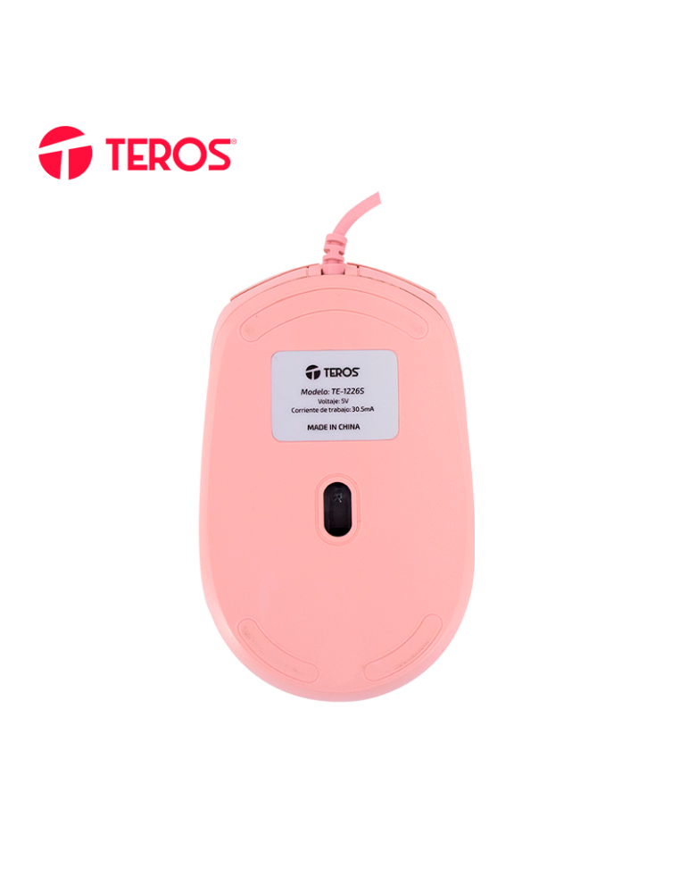 Mouse Teros TE-1226S USB 1600DPI Pink
