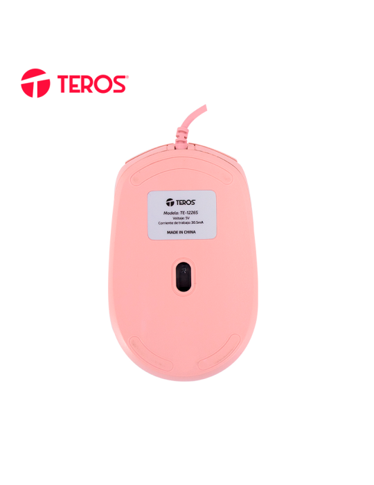 Mouse Teros TE-1226S USB 1600DPI Pink