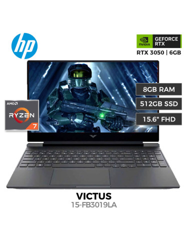 Laptop Gamer HP Victus 15-FB3019LA AMD Ryzen 7 7445HS 8GB 512GB SSD RTX 3050 6GB 15.6" FreeDOS (BT4F6LA)