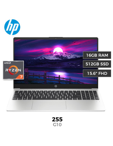 LAPTOP HP 255 G10 AMD RYZEN 7 7730U 16GB 512GB SSD 15.6" FREEDOS (B03E1LT)