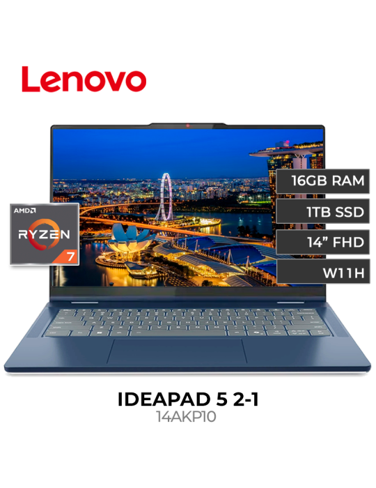 LAPTOP LENOVO IDEAPAD 5 2-1 14AKP10 RYZEN 7-350 16GB DRR5 1TB SSD 14" TOUCHSCREEN W11 (83KT001YUS)
