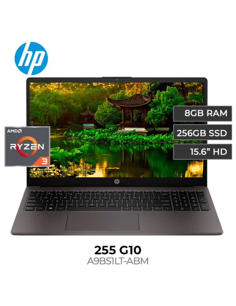 LAPTOP HP 255 G10 AMD RYZEN 3 7320U 8GB 256GB SSD 15.6" FREE DOS (A9BS1LT-ABM)