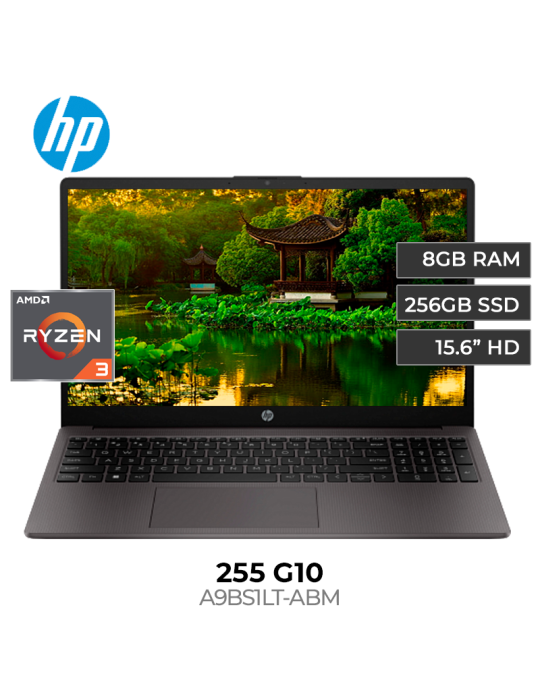 LAPTOP HP 255 G10 AMD RYZEN 3 7320U 8GB 256GB SSD 15.6" FREE DOS (A9BS1LT-ABM)