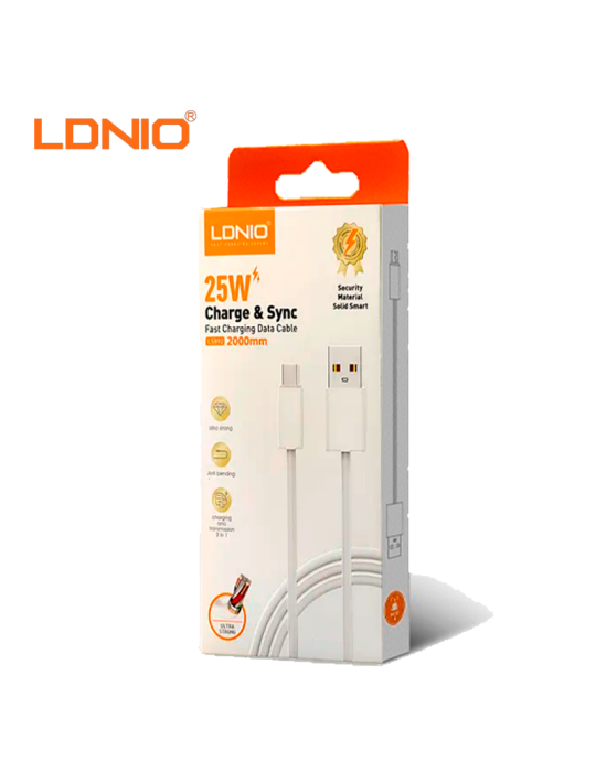 CABLE CARGA RAPIDA LDNIO USB-A A USB-C 25W 2M (LS892)
