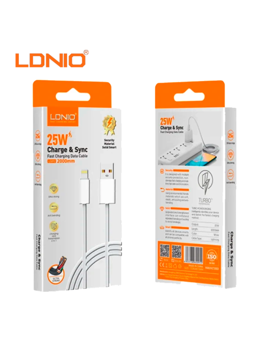 Cable Carga Rapida Ldnio USB A A Lightning 25W 1M LS892