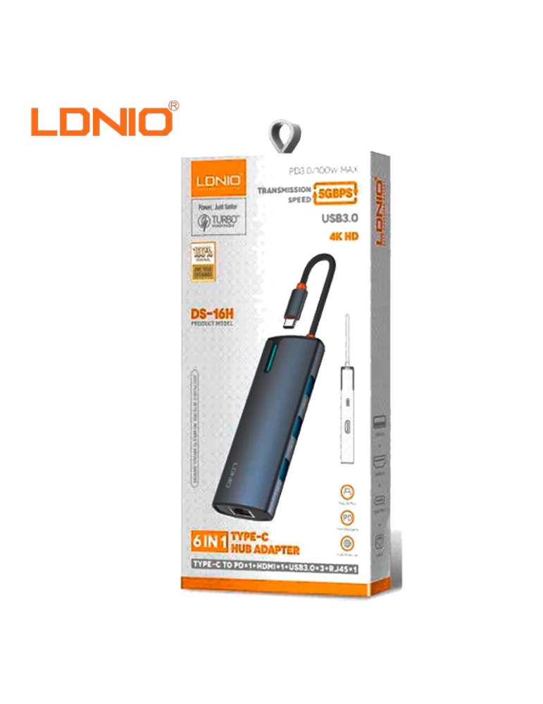 HUB 6 EN 1 LDNIO DS-16H