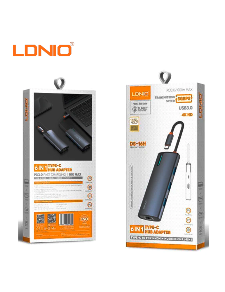 Hub 6 En 1 Ldnio DS-16H
