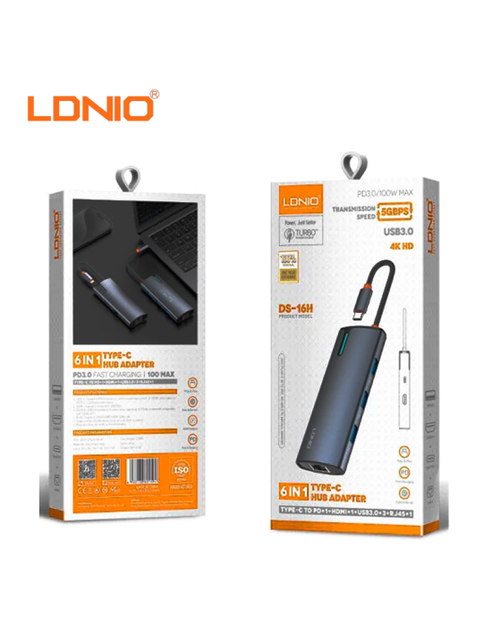 Hub 6 En 1 Ldnio DS-16H