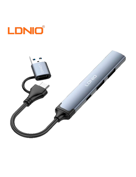 ADAPTADOR LDNIO HUB USB-C + USB-A 4 EN 1 (DS-64C)