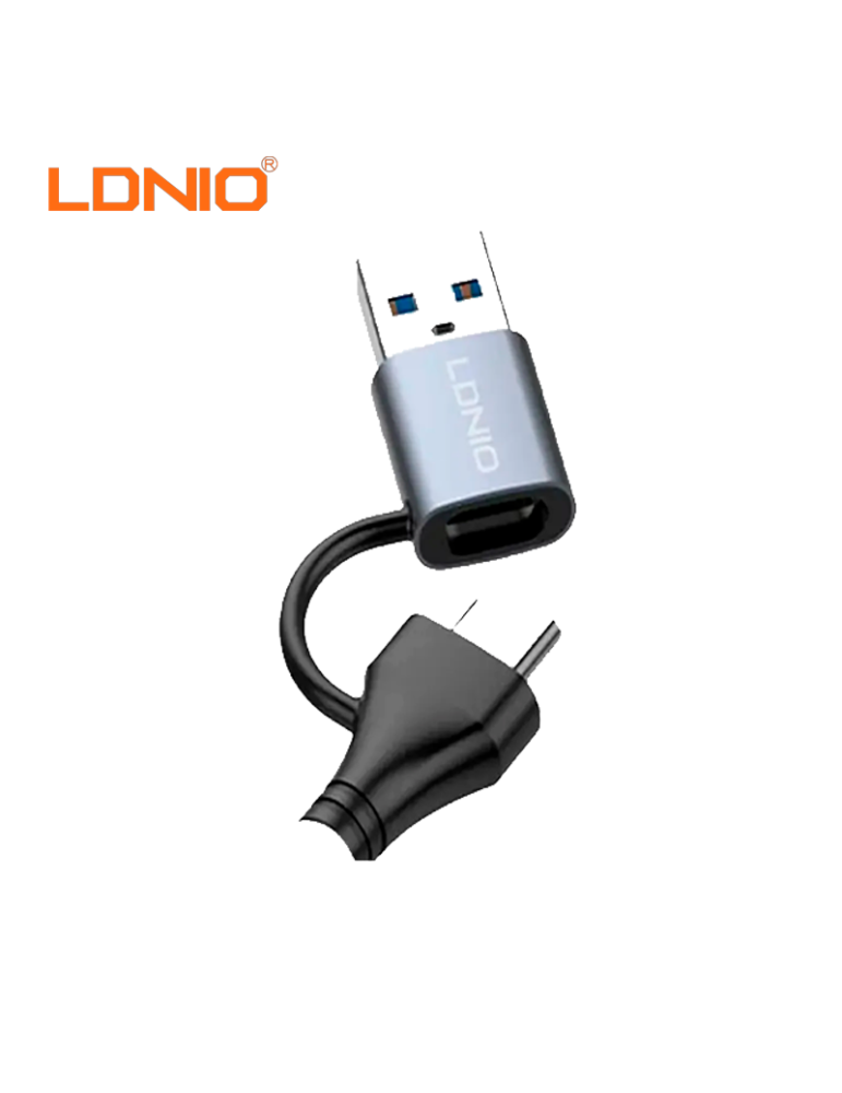 ADAPTADOR LDNIO HUB USB-C + USB-A 4 EN 1 (DS-64C)