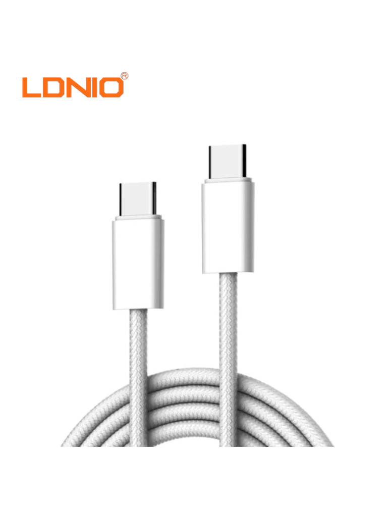 CABLE CARGA RAPIDA LDNIO USB-C A USB-C 65W 1M (LC901C)