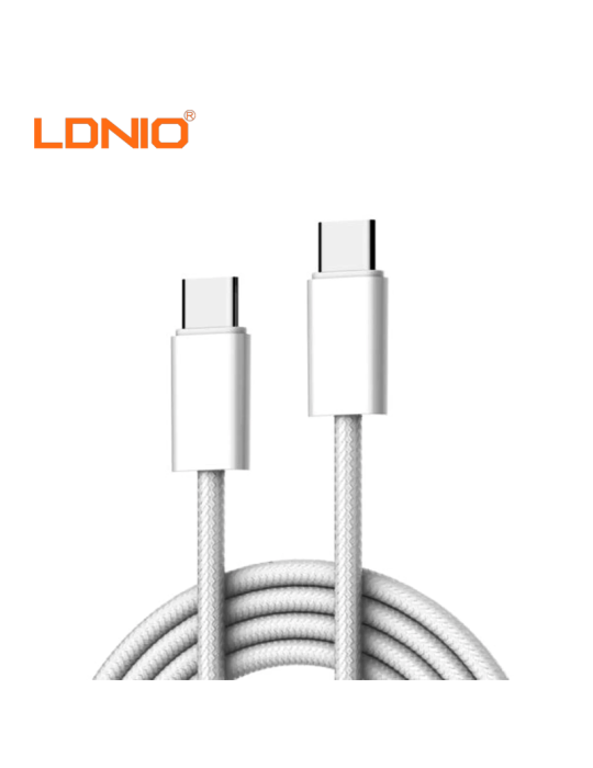 CABLE CARGA RAPIDA LDNIO USB-C A USB-C 65W 1M (LC901C)