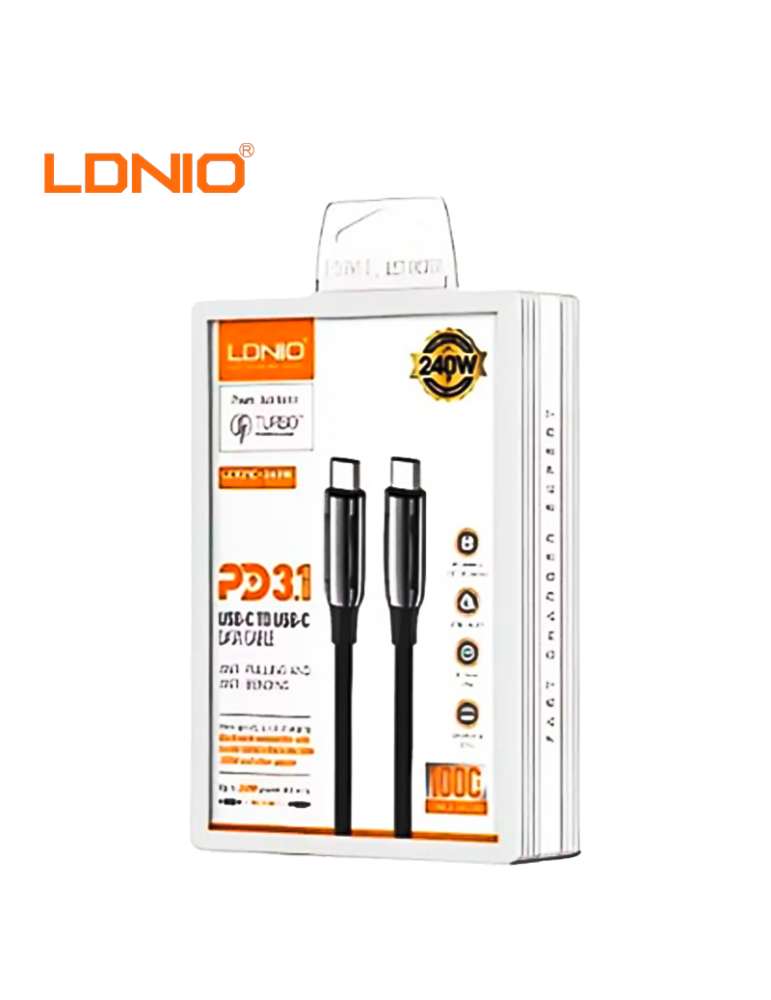 CABLE DE CARGA RAPIDA LDNIO USB-C A USB-C 240W 1M (LC921C)