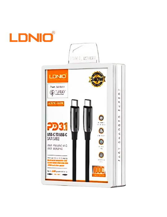 CABLE DE CARGA RAPIDA LDNIO USB-C A USB-C 240W 1M (LC921C)