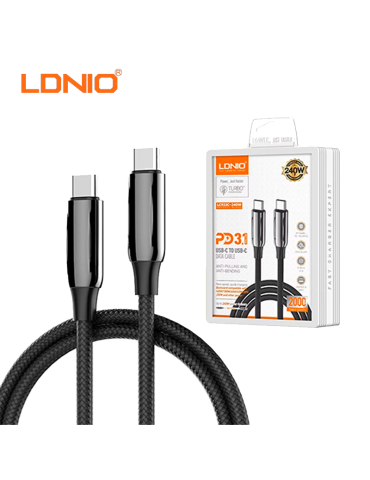 Cable Carga Rapida Ldnio USB-C A USB-C 240W 2M (LC922C)