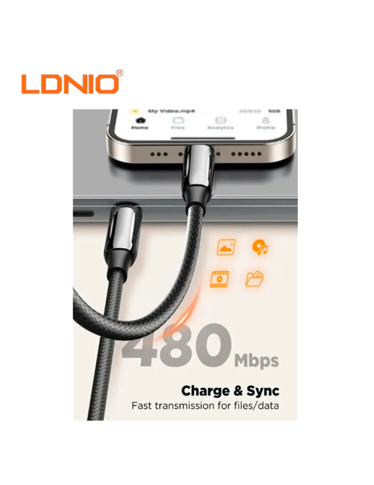 Cable Carga Rapida Ldnio USB-C A USB-C 240W 2M (LC922C)