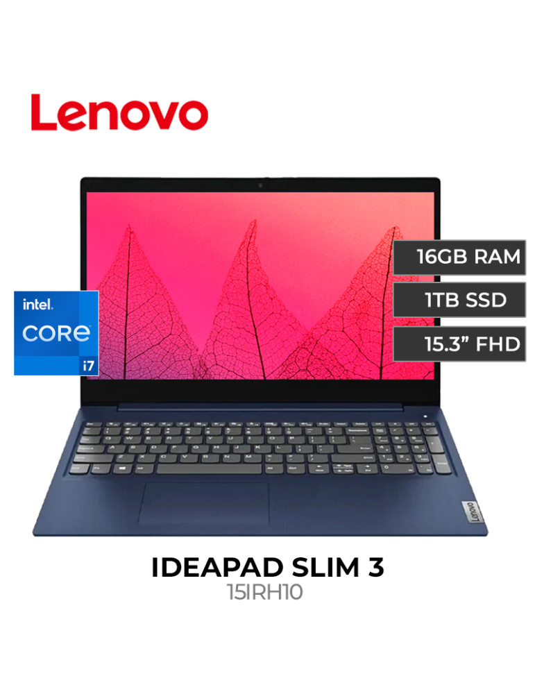 LAPTOP LENOVO IDEAPAD SLIM 3 15IRH10 CORE I7 13620H 16GB 1TB SSD 15.3" FREEDOS (83K100NALM)