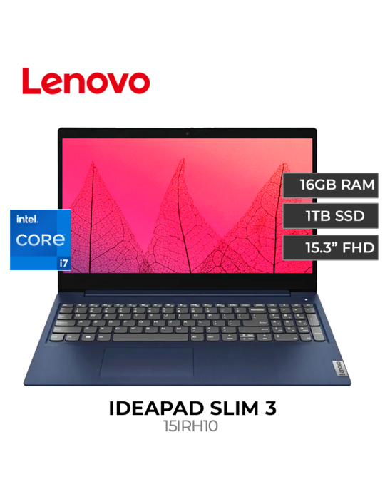 LAPTOP LENOVO IDEAPAD SLIM 3 15IRH10 CORE I7 13620H 16GB 1TB SSD 15.3" FREEDOS (83K100NALM)