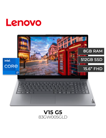 LAPTOP LENOVO V15 G5 IRL INTEL CORE I7-13620H 8GB 512GB SSD 15.6" FHD FREEDOS (83GW005GLD)