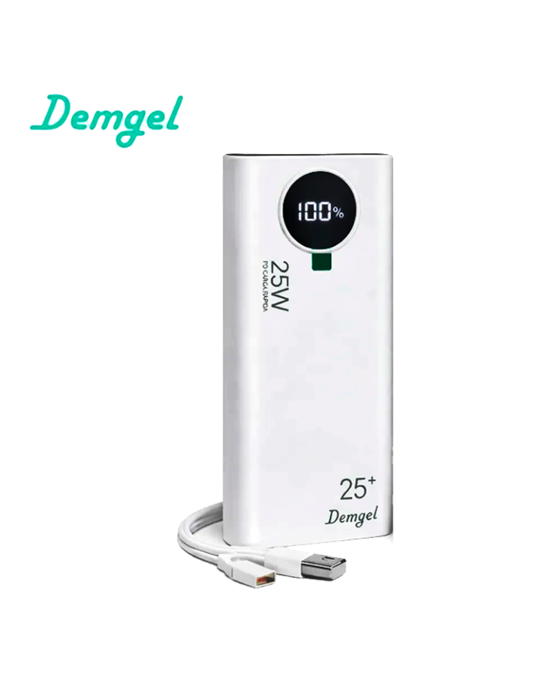 BATERIA PORTATIL DEMGEL D-E2020 25000MAH 92.5W WHITE (D-E2020)