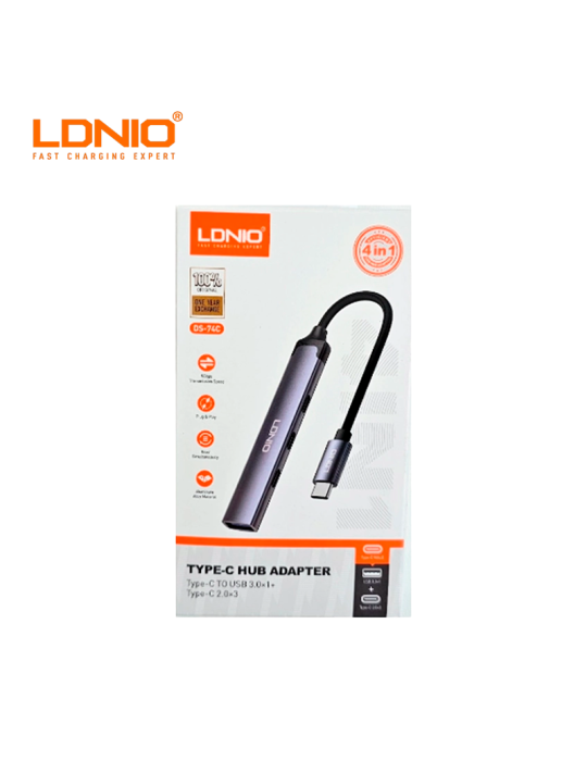 Adaptador Ldnio Hub 4 En 1 USB C A USB-A DS-74C