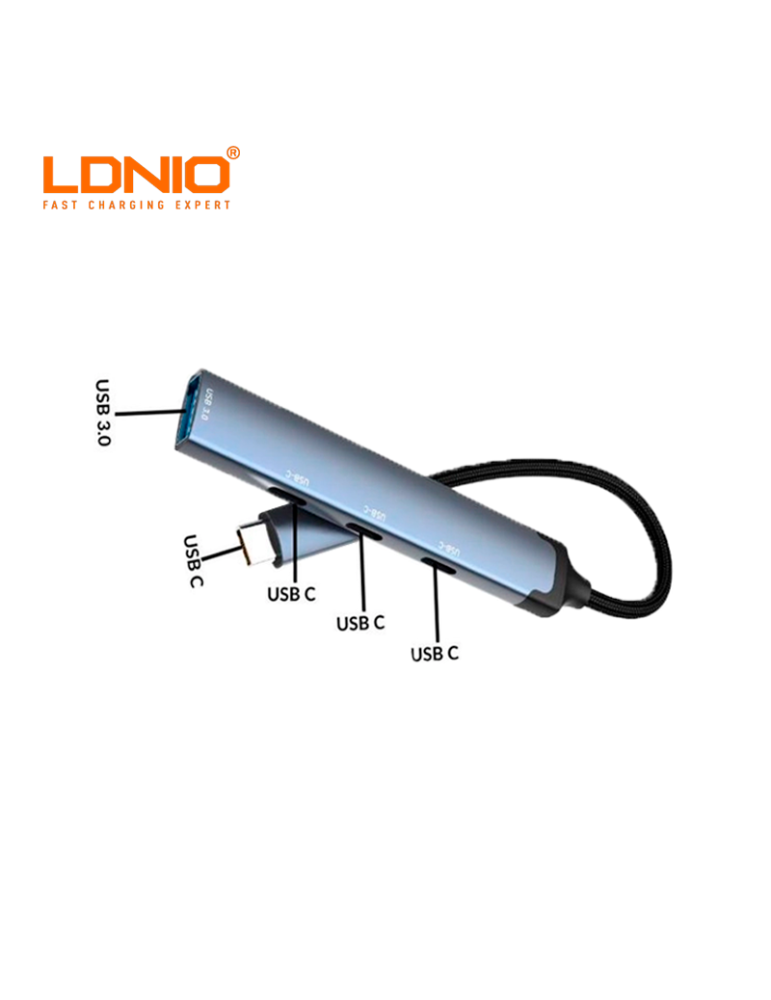 Adaptador Ldnio Hub 4 En 1 USB C A USB-A DS-74C
