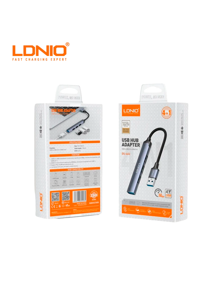 Adaptador Ldnio 4 En 1 USB-A  A USB C DS-44C