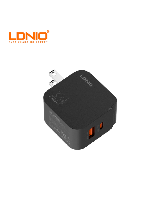 Cubo Cargador Ldnio Carga Rapida Q2-1 USB A A USB-C 33W Q2-1