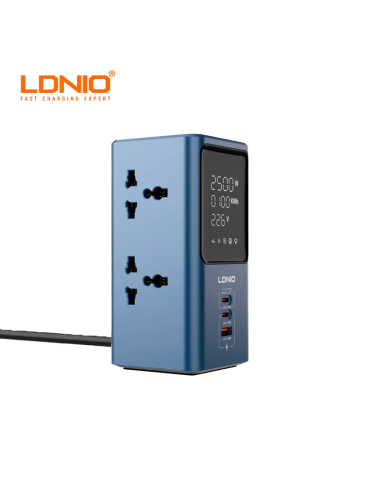 TOMACORRIENTE LDNIO EXTENSOR CARGA RAPIDA USB-C A USB-A 2500W 10A (SC2)