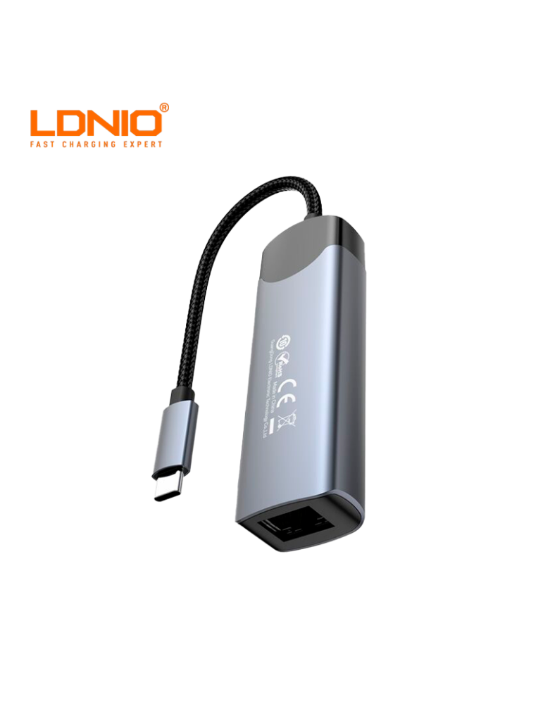 Adaptador Ldnio HUB USB-C A USB-A A RJ45 4 En 1 (DS-144C)