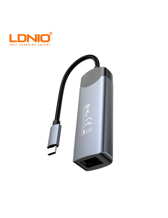 Adaptador Ldnio HUB USB-C A USB-A A RJ45 4 En 1 (DS-144C)