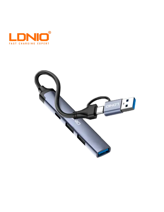 ADAPTADOR LDNIO HUB USB-DUAL A USB-A 4 EN 1 (DS-64C)