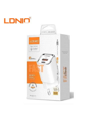 CUBO CARGADOR LDNIO CARGA RAPIDA USB-A A USB-C 30W WHITE (A2317)