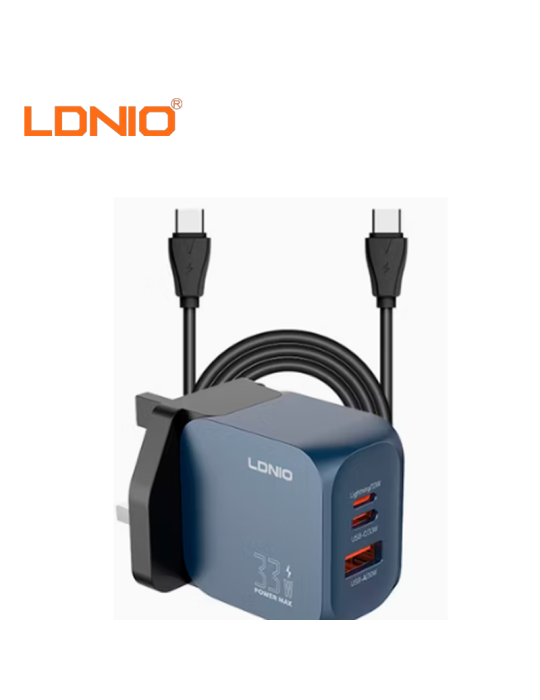 CUBO CARGADOR LDNIO CARGA RAPIDA Q3-1 USB-A A USB-C 33W BLACK (Q3-1)