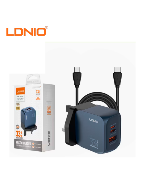 Cubo Cargador LDNIO Carga Rapida Q3-1 USB-A A USB-C 33W Q3-1