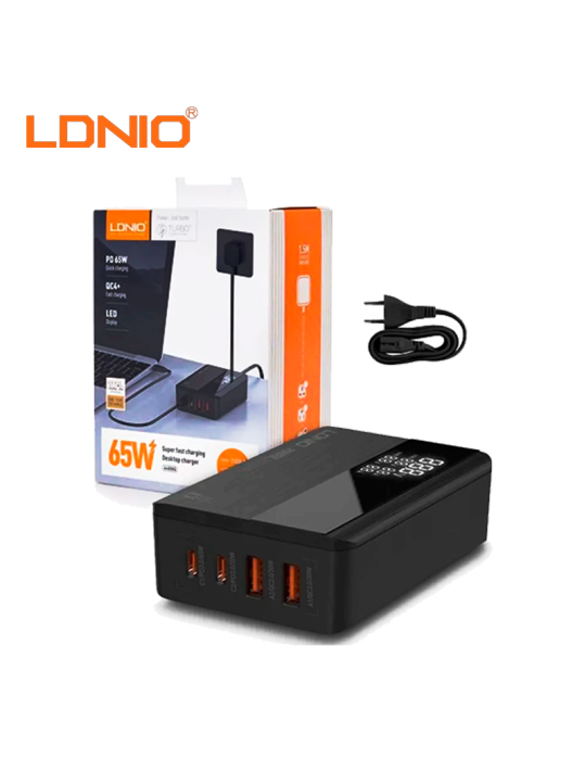 Cubo Cargador Ldnio Carga A4808Q USB-A A USB C 65W A4808Q