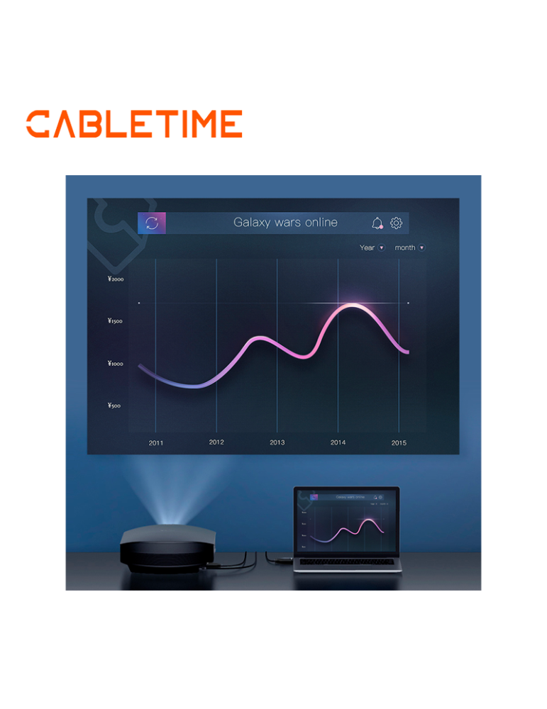 Cable Cabletime CH22L HDMI A HDMI 2mt 4k