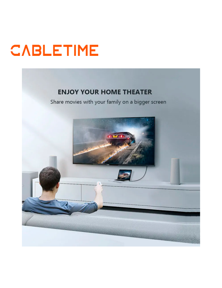 Cable Cabletime DP A HDMI 1.8 mts 4K 60hz CD30K